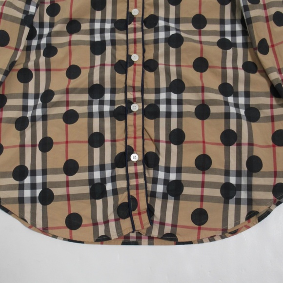 Burberry London England Women's Polka-Dot Check Shirt Archive Beige Size S - Picture 3 of 12